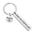 CYTING Funny Drive Safe Gift Don't Do Stupid From Auntie Keychain Graduation Sarcasm Gift for Nephew Niece Son Daughter, Don't Do Stupid -auntie Keychain, Regular