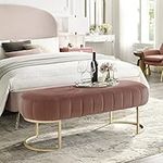 Nicole Miller Velvet Bench - Blush/