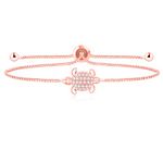 Uloveido Cute Turtle Bracelet for Girls Rose Gold Plated Adjustable Slider Bolo Clasp Thin Box Chain Bracelet for Women Mom Girlfriend SJA4597