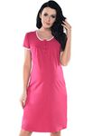 Purpless Maternity Pregnancy Nursing Nightie Lace Detail Nightdress for Pregnant Breastfeeding Women 6066n (10, Dark Pink)