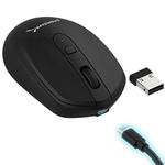 SABRENT Rechargeable Wireless Mouse, Adjustable DPI 800 1200 1600, Mute Silent Click, Mini Optical Computer Mouse, Wireless Mouse and 2.4 GHz Connection (MS-RCWM)