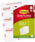 Command Large Picture Hanging Strips, Value Pack - 14 Pairs (28 Strips) Adhesive Strips - For Pictures, Frames, Mirrors, Wall décor - Damage Free Hanging