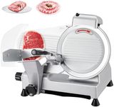 Takywep Electric Meat Slicer, 10" Non-sticky Stainless Steel Blade, Electric Frozen & Deli Meat Cheese Ham Food Slicer with Sharpening Stone, Adjustable Slice Thickness, for Commercial and Home, 240W