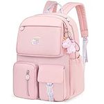 ZLLOO Rainbow Preschool Backpack Waterproof School Backpack Little Kid Book Bag for Teens Girls Gift (Pink) 41*30*12cm