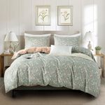 Duvet Cover Twin Floral Soft Cotton 3 Pieces Twin Bedding Sets Flowers Garden Style Vintage Flower Pattern Twin Flower Duvet Cover with Zipper Closure Luxury Soft Breathable Comfy