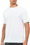 NORTHYARD Men's Athletic Running T-Shirts Quick Dry Workout Shirts Short-Sleeve Sports Gym Tee Tops Performance Activewear White 2XL