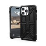 URBAN ARMOR GEAR UAG Case [Updated Ver] Compatible with iPhone 15 Pro Max Case 6.7" Monarch Carbon Fiber Rugged Heavy Duty Military Grade Drop Tested Protective Cover