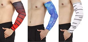 UNBEATABLE Compression Arm Sleeves Pair for Gym, Running, Cricket, Tennis, Basketball, Badminton & More(PACK OF 3)