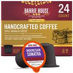 Barrie House Indonesian Sumatra Single Serve Coffee Pods, 24 Pack | Compatible With Keurig K Cup Brewers | Fair Trade Organic | Small Batch Artisan Coffee in Convenient Single Cup Capsules