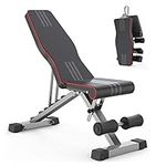 Delfy 300KG Adjustable Weight Bench, Foldable Fitness Workout Bench, Flat Incline Decline Bench Press for Home Gym