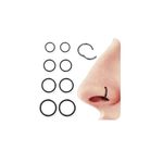 Finrezio 8 Pcs 16G 316L Surgical Steel Seamless Hinged Nose Rings Hoops Septum Rings Lip Rings Hypoallergenic | Earrings for Helix Cartilage Conch Rook Daith Lobe Cartilage Tragus Piercing Jewelry | Black Silver Gold Nose Rings Cilcker Body Piercing for Women Men 6mm 8mm 10mm 12mm