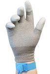 OTOVON ESD Anti Static Top Fit Finger PU Coated Hand Gloves (Grey, Medium) -10 Pairs