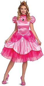 Disguise Princess Peach Deluxe Costumi, Pink, L Donna