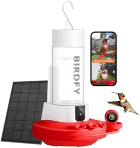 NETVUE by Birdfy Hummingbird Feeder with 2 Cameras Solar Powered - Dual Smart Cams, 2K HD Wireless for 2 Angels Close-up Bird Watching Outdoor, Instant Notifications (20Oz) (Hum Duo AI Solar)