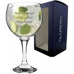 Personalised Engraved Large Gin Balloon Glass, Personalise with Any Message for Any Occasion, Variety of Fonts, Gift Boxed, Wedding Bridesmaid Birthday Gift