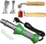 Seababyhouse 1600W Plastic Welder Hot Air Gun Torch Welding Heat Gun Handhold Rod with LED Light and 2 Flat Welding Nozzles, w/ 40mm Silicone Seam Roller and Brass Seam Roller