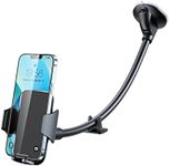 YOSH Windscreen Car Phone Holder, Adjustable Windshield Phone Mount with Long Arm Gooseneck & Strong Suction Cup, Phone Cradle for Car Mini Van for iPhone 16 15 14 13 12 Samsung Huawei Xiaomi