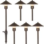 Hykolity 6 Pack Bronze Low Voltage LED Landscape Pathway Light, 3W 150LM 12V Wired for Outdoor Yard Lawn, Die-cast Aluminum Construction, 30-Watt Equivalent 15-Year Lifespan