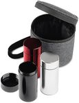 Roonin Small Smell Proof Container - Stash Jar Smell Proof - Stash Container - Scent Proof Bag - Odor Proof Container - Air Tight Containers (Red-Black-Gray)