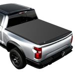 VEVOR Soft Quad-Fold Truck Bed Tonneau Cover, Compatible with 2019-2026 Dodge Ram 1500 (Incl. Classic & New) 6.4 ft (76 in) Bed Without Rambox, Split Tailgate, Waterproof Folding Truck Tonneau Cover