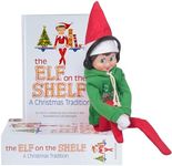 Elf On The Shelf Boy with Jingle Jam Hoodie Set - Blue Eyed Boy Elf Doll with Book and Hoodie with DJ Headphones - Customize Your Elf with Unique DJ Spinning Holiday Tunes - Elf Figure Clothing Pack