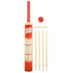 PowerPlay Deluxe Cricket Set with Cricket Bat, Ball, 4 Stumps, Bails and Bag, Size 5 Bat, Red