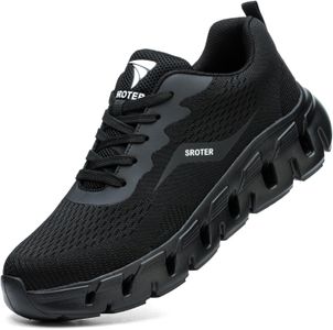 Steel Toe Safety Trainers, Black – Men’s Size 8 UK