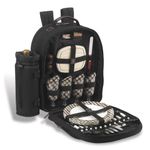 Picnic at Ascot - Deluxe Equipped 4 Person Picnic Backpack with Cooler & Insulated Wine Holder - London Plaid