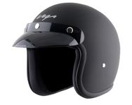 Vega Jet ISI DOT Certified Matt Finish Open Face Helmet for Men and Women with Clear Visor(Dull Black, Size:L)