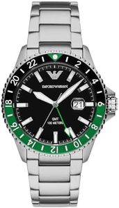 Emporio Armani Orologio a doppio fuso orario GMT da uomo in acciaio, AR11589