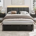 Furnulem Queen Bed Frame with Adjus