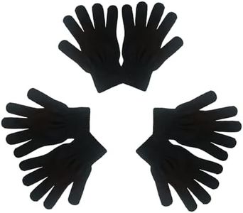 VABX-Purple 3 Pairs Magic Gloves Kids Black Warm Knit Gloves for Kids 3-12 Boys Girls Outdoor Cycling Biking Sports Protection Gloves