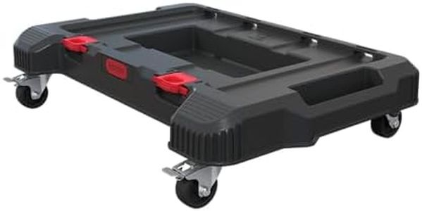 Keter Stack-n-Roll Dolly – Heavy-Duty Rolling Base Cart with Locking Wheels | Modular Mobile Workstation & Tool Storage Platform | Durable, Easy-Glide Design for Garage, Jobsite & Workshop