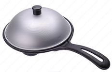 M.V. Trading MLW003SV Cast Iron Bank Khot/Takoyaki/Aebleskiver Pan with Aluminuin Cover, 7 Molds, 7-5/8 Inches (Dia.) x 1-1/4 Inches (H), Overall with Handle 12-1/8 Inches, Black