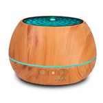 Aromatherapy Essential Oil Diffuser 500ml 12 Hours Wood Grain Aroma Diffuser with Timer Cool Mist Humidifier for Large Room, Home, Baby Bedroom, Waterless Auto Shut-Off (YELLOW)