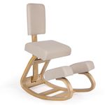 Nordswal Ergonomic Kneeling Chair with Back Support, Posture Chair With Rocking Wooden Base, Thick Padding, and Soft Knee Pads, Relieve Back & Neck Pain