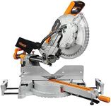 Hoteche 12-Inch Sliding Miter Saw Dual Bevel Compound Chop Saw with Laser Guide 9 Positive Stops Table Saw for Woodworking with TCT Saw Blade