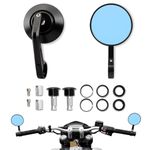 FOVPLUE 7/8" Bar End Mirrors,Adjustable Motorcycle Handlebar Anti Glare Rearview Side Mirrors Universal fits for Most Motorcycle/Ebike/Scooters/ATV/UTV/HARLEY/TRIUMPH/BOBBER/YAMAHA/BMW/HONDA/DUCATI