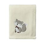 CREVENT 75cmX100cm Light Cozy Plush Fluffy Warm Fleece Receiving Blanket for Infant Toddler Crib Cot Stroller, Baby Birthday (Ivory Fox)