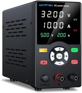 WANPTEK POWER DC Power Supply Variable 30V 10A Bench Power Supply with Adjustable Button, Benchtop Power Supply with OCP Protection/Output Button/ 18W USB Fast Charge/Mute Mode /4-Digit LED Display