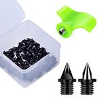 Lejof Carbon Steel Track Spikes, 50 Pcs 1/4 Inch Lighter Weight Spikes for Track, 0.47 Grams Spikes with Spike Wrench, Replacement Spikes for Track and Field Sprinting or Cross Country