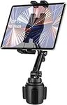 woleyi Cup Holder Car Tablet Mount, iPad Mount Holder for Car/Truck, 360° Rotation Adjustable Universal Tablet Stand Cradle Compatible with iPad Pro Air Mini, Galaxy Tabs, Cell Phones, 4-12.9" Devices