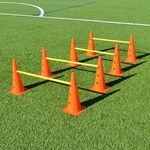 Ananya Sports Cone Hurdle Set – 10pcs x 12" Training Cones with 2 Side Holes + 5 pcs x Agility Poles (70cm Long)