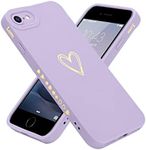 Teageo for iPhone SE 2022/ 2020, iPhone 7/ 8 Case for Women Girls, Cute Luxury Heart [Soft Anti-Scratch Full Camera Lens Protective Cover] Silicone Girly Shockproof Phone Case-Purple