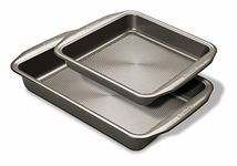 Circulon Momentum Deep Baking Trays Set of 2 - Non Stick Roasting Tins, Durable Dishwasher Safe Bakeware, 39 x 25.5cm & 25.5cm Square, Grey