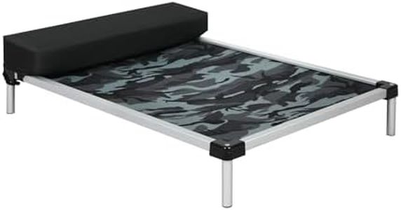 PaWz Elevated Dog Beds,Raised Pet Trampoline with Aluminum Frame,Chew Proof,No-Slip Feet,Durable Supportive Oxford Cloth,Breathable,Indoor and Outdoor Use,Max Capacity 40kg,Camouflage(80cmx55cmx15cm)