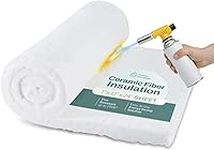 Home Intuition - 12" x 24" Ceramic Fiber Insulation Blanket Sheet 1" Thick, Fire Rated 2500F Fireproof Insulation Blanket for Oven, Fireplace, Furnace, Gas Forge, Boiler, Pipe, & Dishwasher