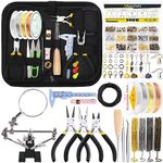 Mardatt 1488Pcs Jewelry Making Supplies Kit Includes Magnifying Glass, Jewelry Pliers, Jewelry Wires, Jewelry Making Chain, Jump Ring Opener and Tweezers Jewelry Accessories for Jewelry Repair