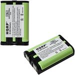 HQRP Two Phone Batteries Compatible with Panasonic HHR-P107 HHR-P107A KX-TGA301 KX-TGA351 KX-TGA600 KX-TGA600B KX-TGA600M KX-TGA600S KX-TGA601 Type-35 KX-TG3522 KX-TG3526 KX-TG6021 Cordless Telephone