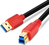 Tan QY USB 3.0 Cable A Male to B Male 1Ft, Type A to B Male Compatible with Hard Disk Drive,Printers,Scanner,USB Hub,Monitor and More (0.3M/1Ft)